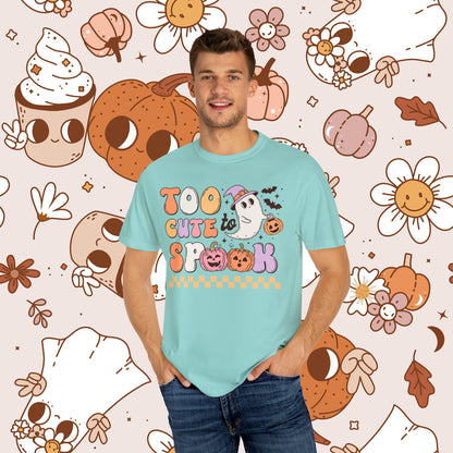 Too Cute to Spook Retro Groovy Halloween Unisex Garment-Dyed T-shirt Gifts for Him Gifts for Her