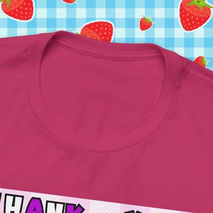 Timeless Elegance: Vintage Pink Pinup Girl "Thank You Next" on a Bella+Canva 3001 Unisex Jersey T-Shirt - A Must-Have Gift for her