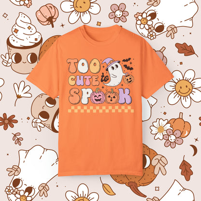 Too Cute to Spook Retro Groovy Halloween Unisex Garment-Dyed T-shirt Gifts for Him Gifts for Her