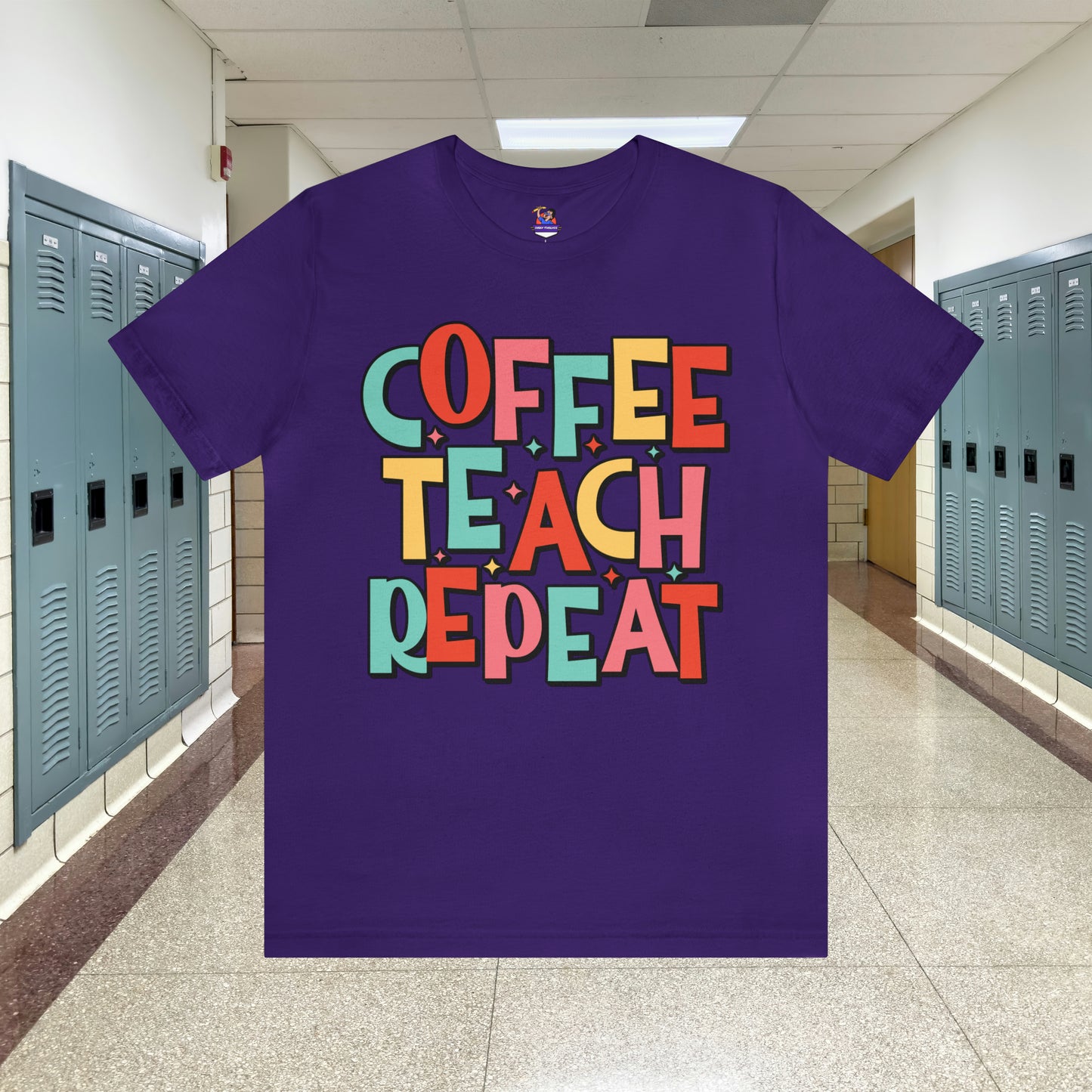 Coffee Teach Repeat Unisex Jersey Short Sleeve Tee