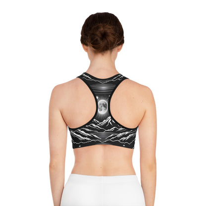 Moonlit Night Sky Silhouette Women's Sports Bra Serenity and Style Sports Bra (AOP)