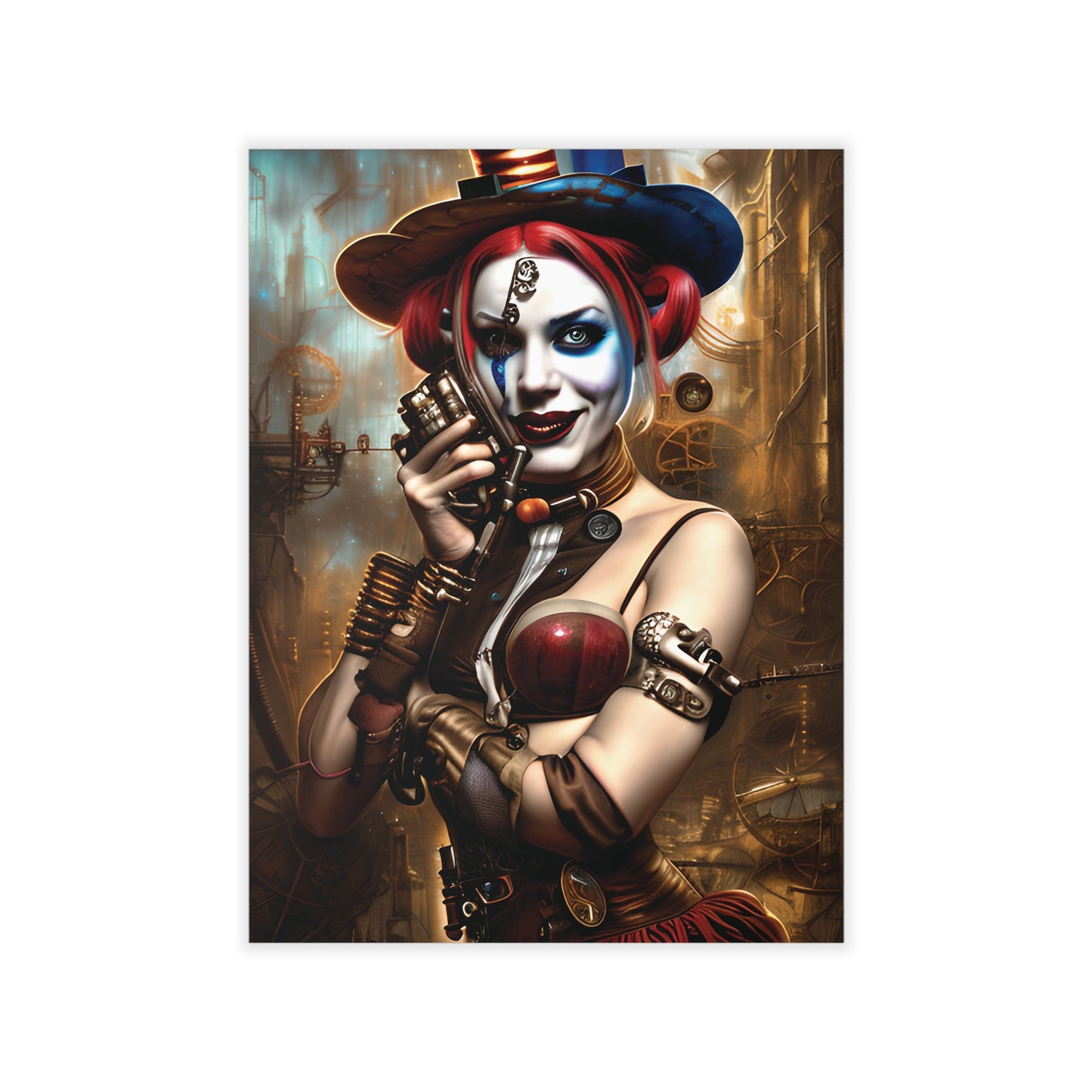 Hyper Realistic Steampunk Harley Quinn Wall Decals