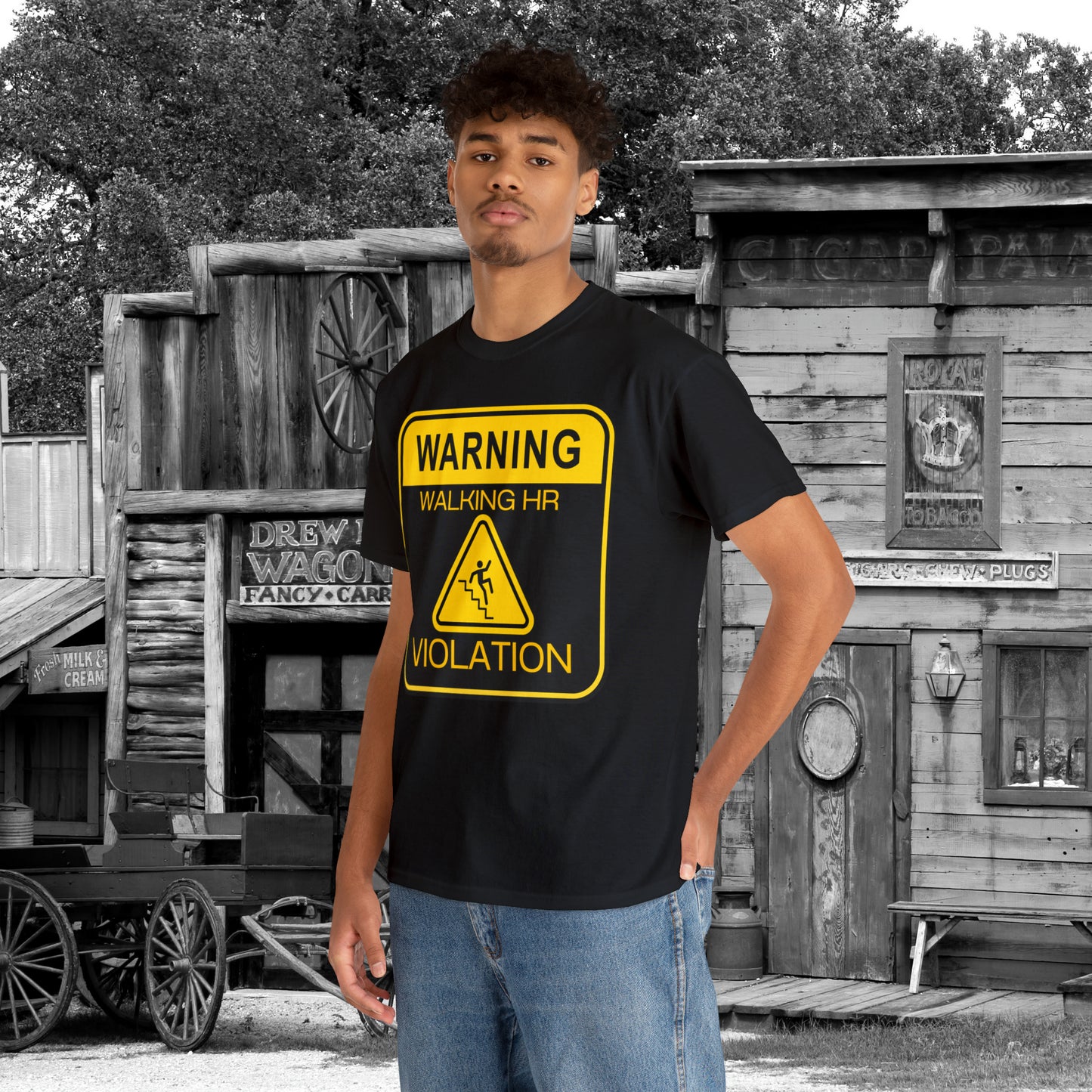 Warning Walking HR VIOLATION Unisex Heavy Cotton Tee