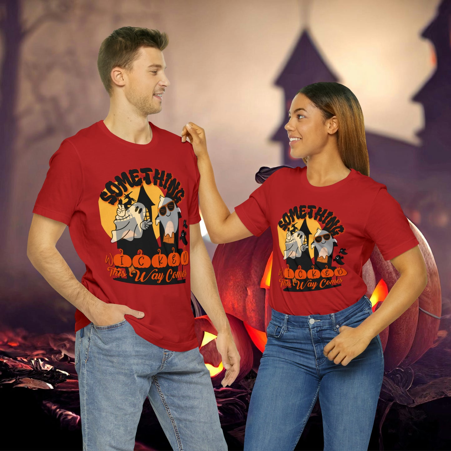 Something Wicked this Way Comes Halloween Unisex Jersey Short Sleeve Tee Gifts for Her Gifts for Him