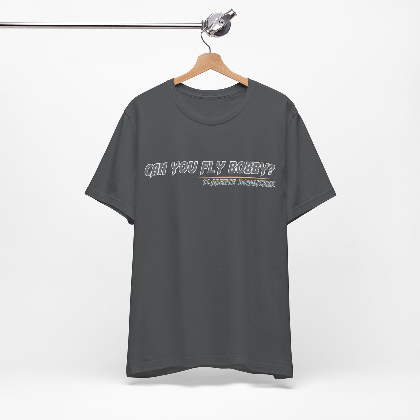 Can You Fly, Bobby?" Clarence Boddicker Quote Unisex Jersey Tee Unisex Jersey Short Sleeve Tee