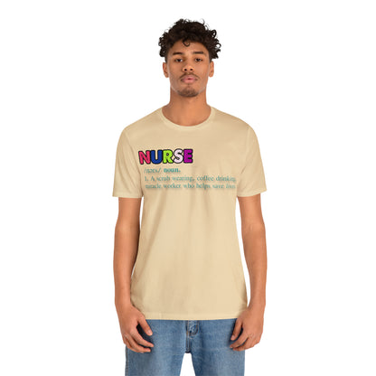 Definition of a Nurse Unisex Jersey Tee Bella+Canvas 3001 Healthcare Gift Medical Students, Soft Fabric, Various Sizes Available