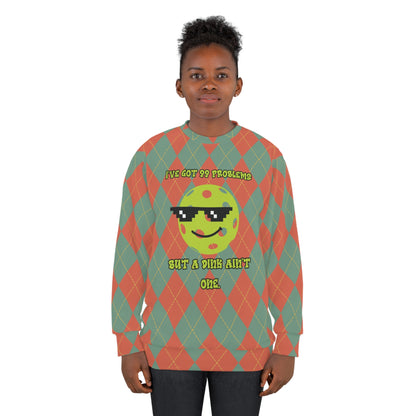 Vintage Rhombus Pattern Pickleball Unisex Sweatshirt - Solve 99 Problems with a Smile!