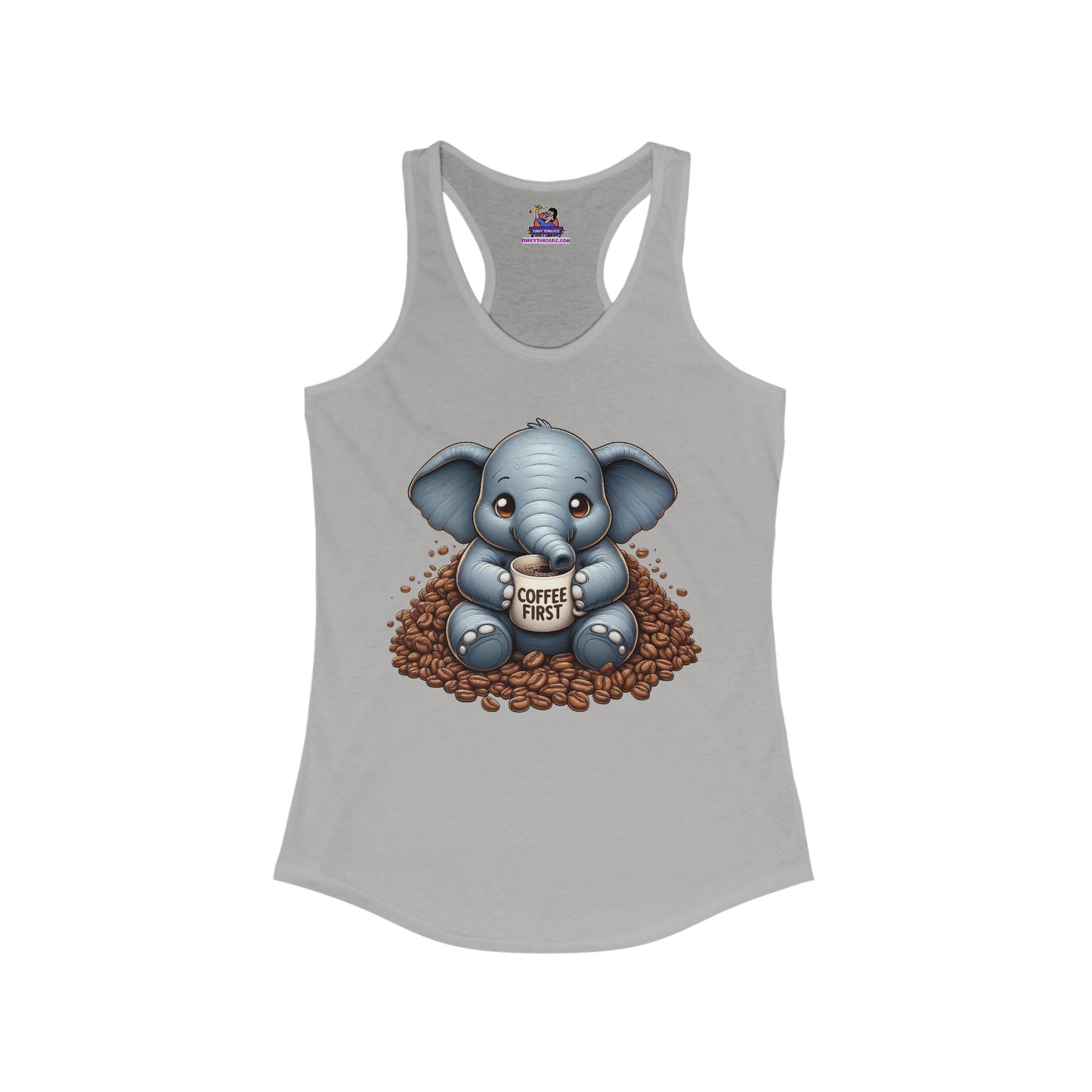 Espresso Yourself: The Sassy Elephant Racerback Women's Ideal Racerback Tank