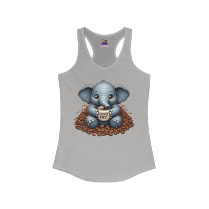 Espresso Yourself: The Sassy Elephant Racerback Women's Ideal Racerback Tank