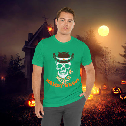 Howdy Ghoul Skeleton Sheriff Retro Halloween Unisex Jersey Short Sleeve Tee Gifts for her