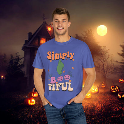 Simply Bootiful Retro Groovy Halloween Unisex Garment-Dyed T-shirt Gifts for Her Gifts for him