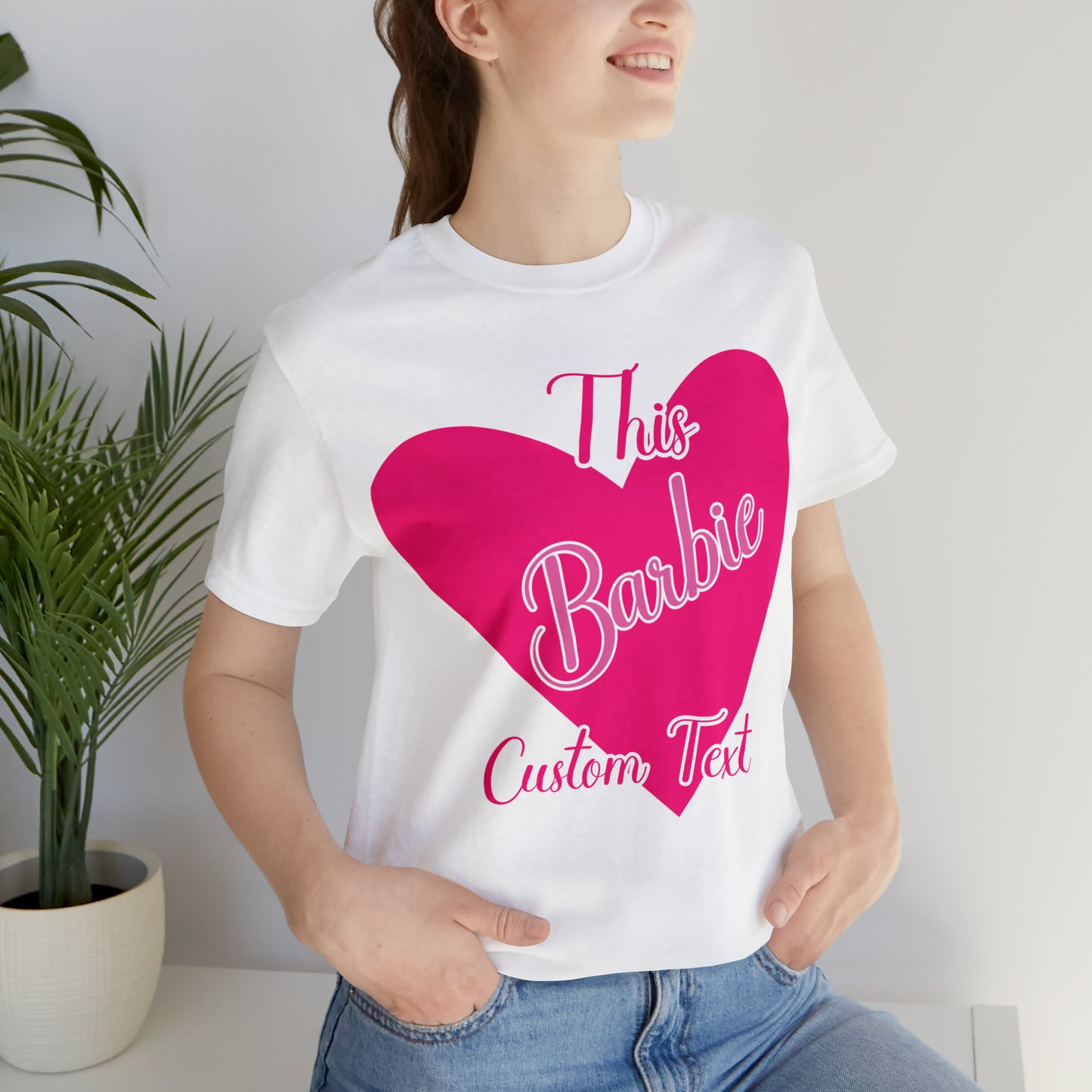 This Barbie  "CUSTOM TEXT" Unisex Jersey Short Sleeve Tee Gifts For Him Gifts For Her