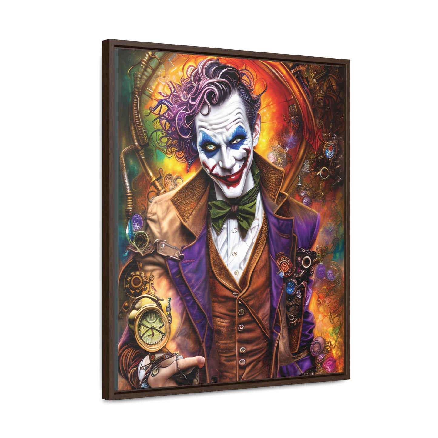 Steampunk-Joker-Hearts-Tribal-Fractal Gallery Canvas Wraps, Vertical Frame