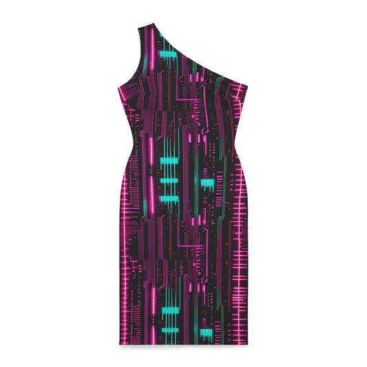 Wearable Tech: AOP Circuit Board Fashion Shoulder Dress (AOP)