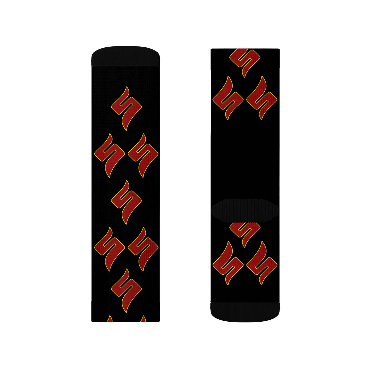 Shuli Network “S” Socks— Bold All-Over Print Crew Socks