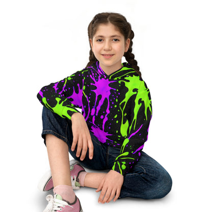 Splatter Squad: Paint Party Hoodie for Kids (AOP)