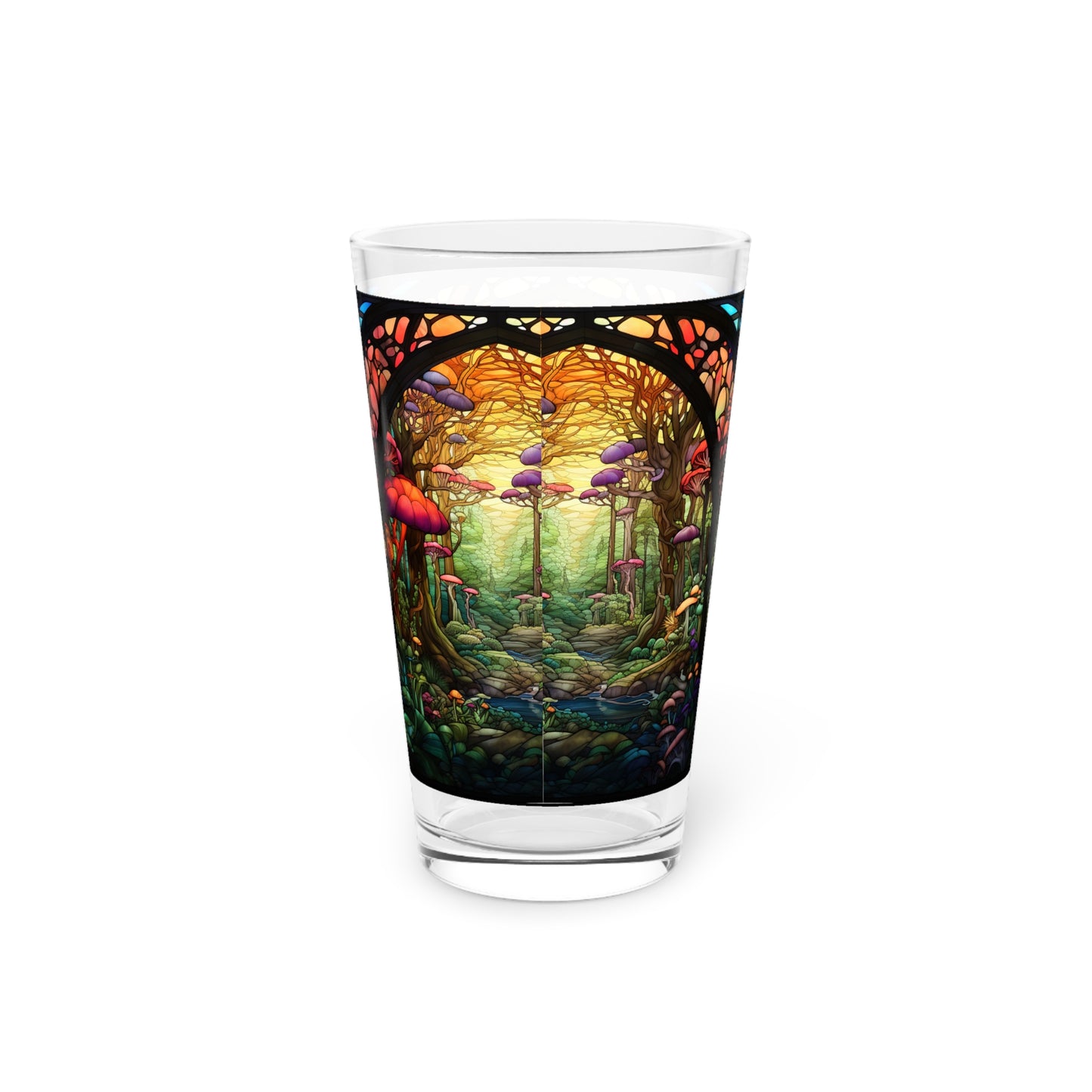 Enchanted Forest: A Magical Journey Through the Realm of Mushrooms 16oz Pint Glass Gift idea gifts for home decor housewarming gift