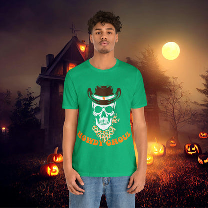 Howdy Ghoul Skeleton Sheriff Retro Halloween Unisex Jersey Short Sleeve Tee Gifts for her