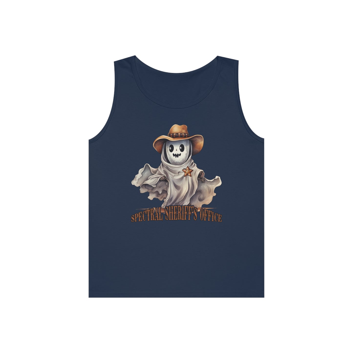 Spectral Sheriff's Office Western Halloween Unisex Heavy Cotton Tank Top Gifts for Him Gifts for Her