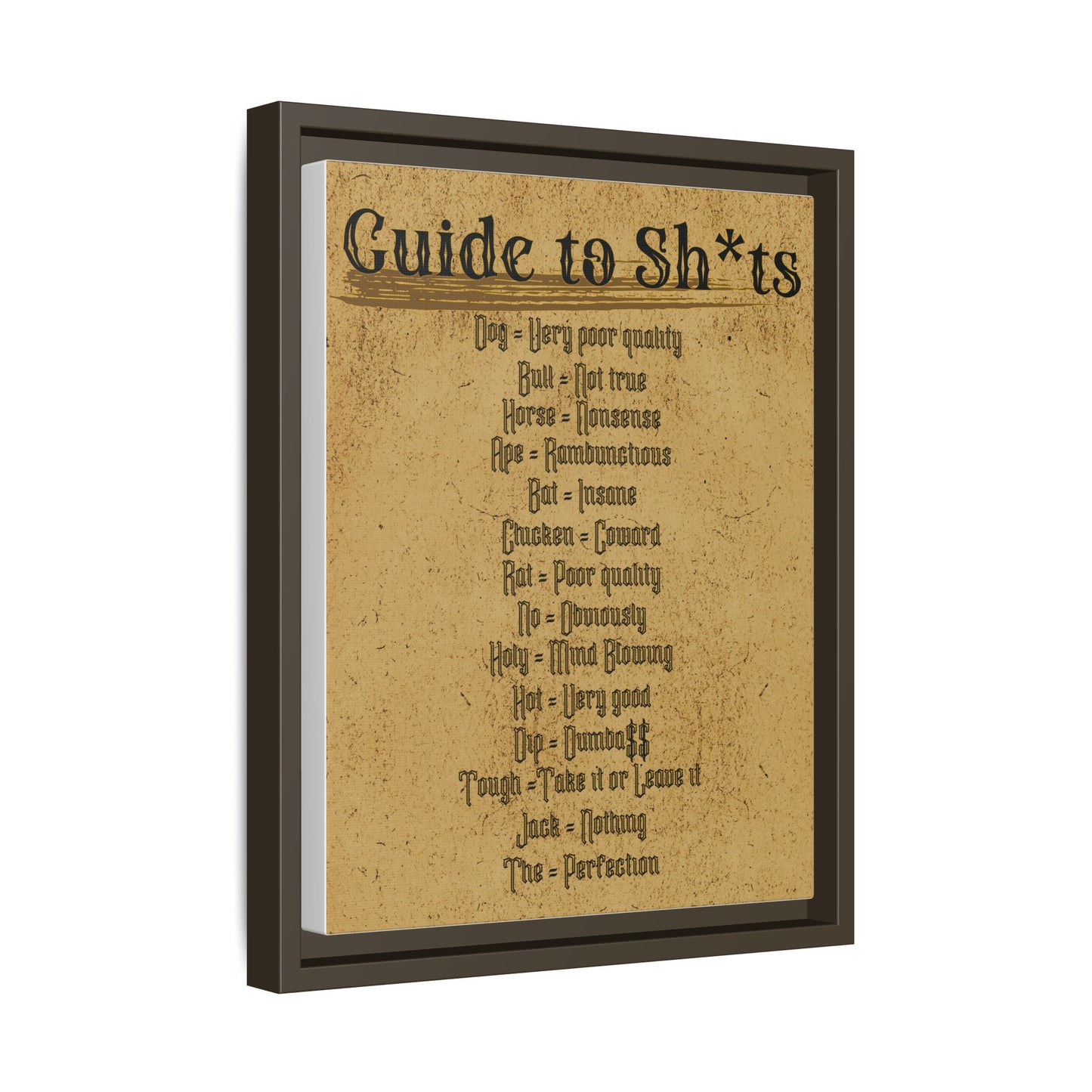 Guide to Sh*ts Framed Wall Art Print, Humorous Decor, Office Wall Art, Gift for Friends, Humor, Unique Housewarming Gift