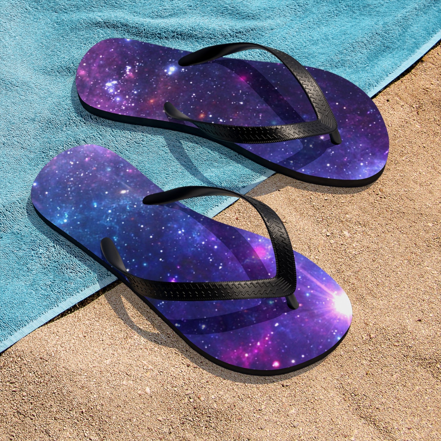 Purple Beyond the Stars Outer Space Out of this World Unisex Flip-Flops