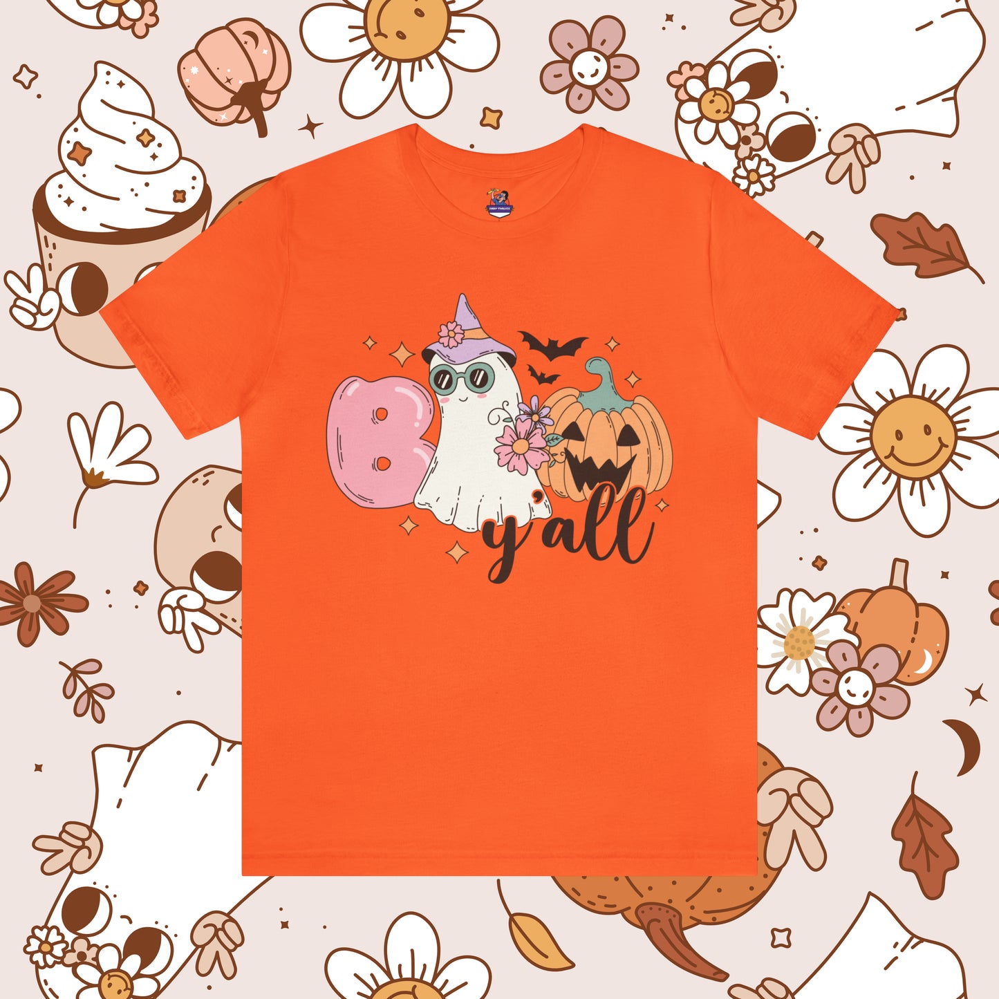 Retro Groovy Boo Y'all Unisex Jersey Short Sleeve Tee Halloween Gifts for Her Gifts for Him