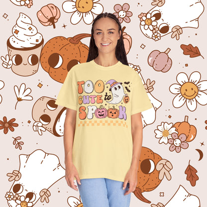 Too Cute to Spook Retro Groovy Halloween Unisex Garment-Dyed T-shirt Gifts for Him Gifts for Her