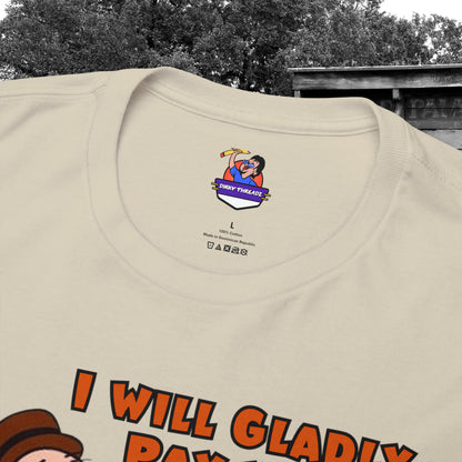 Popeye's Friend Wimpy, I will gladly pay you Tuesday For a Hamburger today Unisex Heavy Cotton Tee vintage, iconic phrase, classic humor,