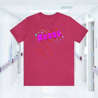 Nurse Love Unisex Jersey Tee Bella+Canvas 3001 Healthcare Gift Medical Students, Soft Fabric, Various Sizes Available
