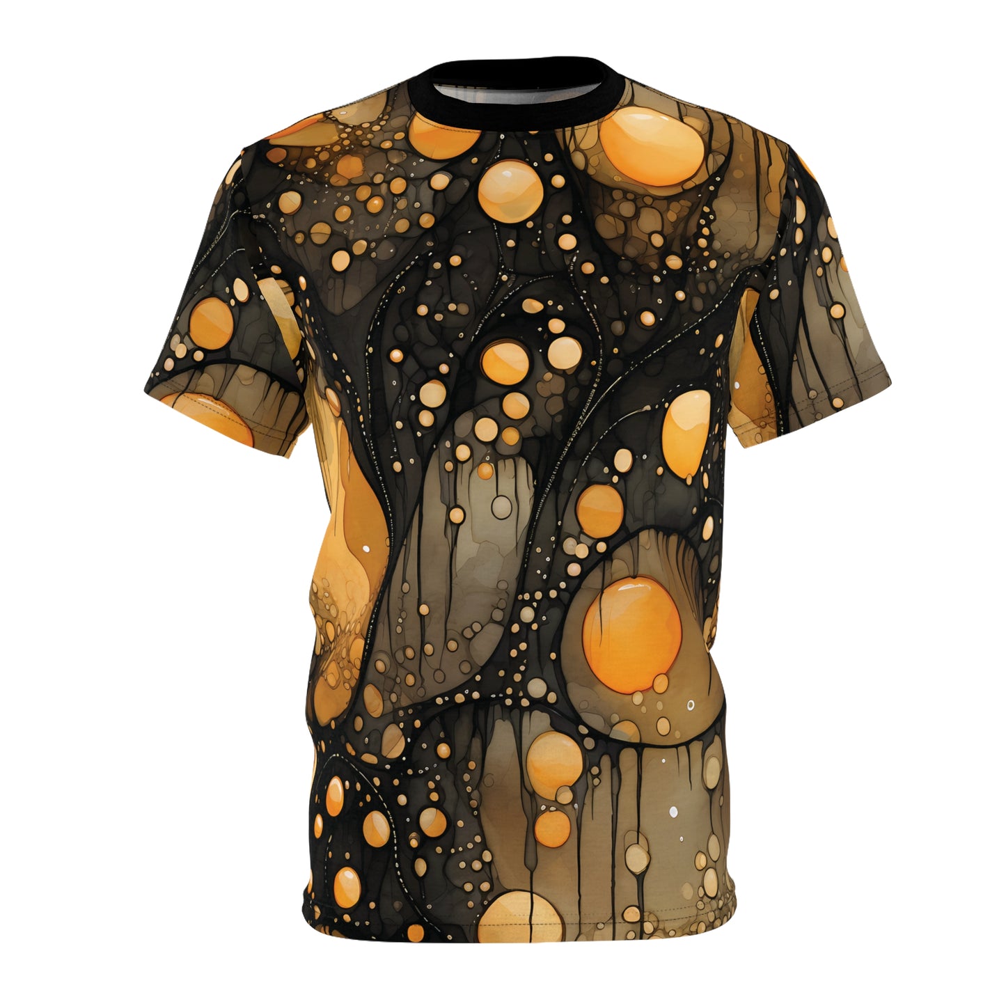 Halloween Orange and Black Unisex Cut & Sew Tee (AOP) Gifts for him Gifts for her