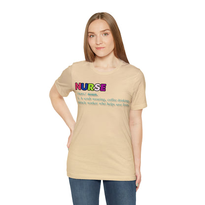 Definition of a Nurse Unisex Jersey Tee Bella+Canvas 3001 Healthcare Gift Medical Students, Soft Fabric, Various Sizes Available