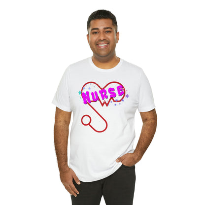 Nurse Love Unisex Jersey Tee Bella+Canvas 3001 Healthcare Gift Medical Students, Soft Fabric, Various Sizes Available