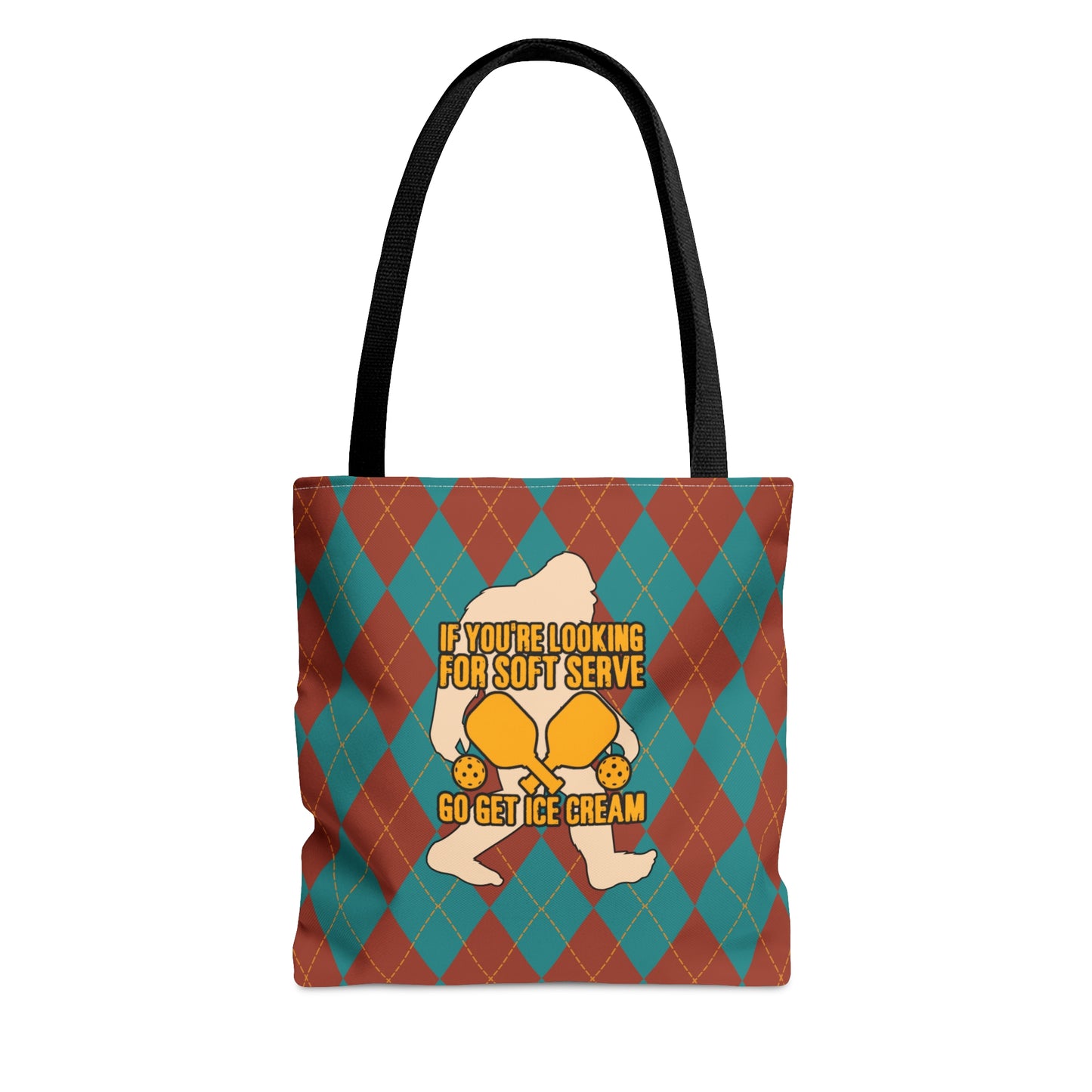 Vintage Rhombus Bigfoot Pickleball AOP Tote Bag - Tote Your Style with a Twist of Humor!