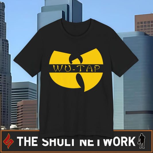 Wu-Tap Logo T-Shirt — Retro Hip-Hop Shuli Crew Graphic Tee