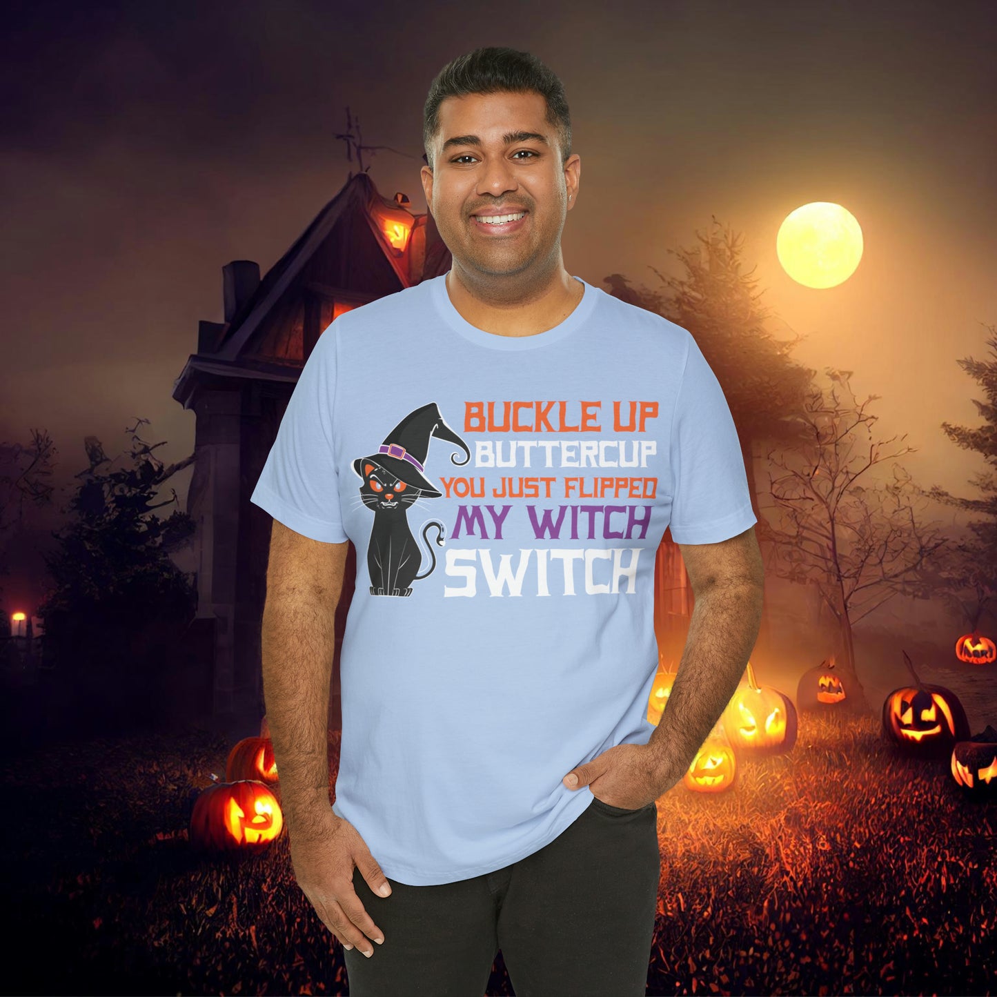 Halloween Buckle up Buttercup you just flipped my Witch Switch Unisex Jersey Short Sleeve Tee Gifts for Her