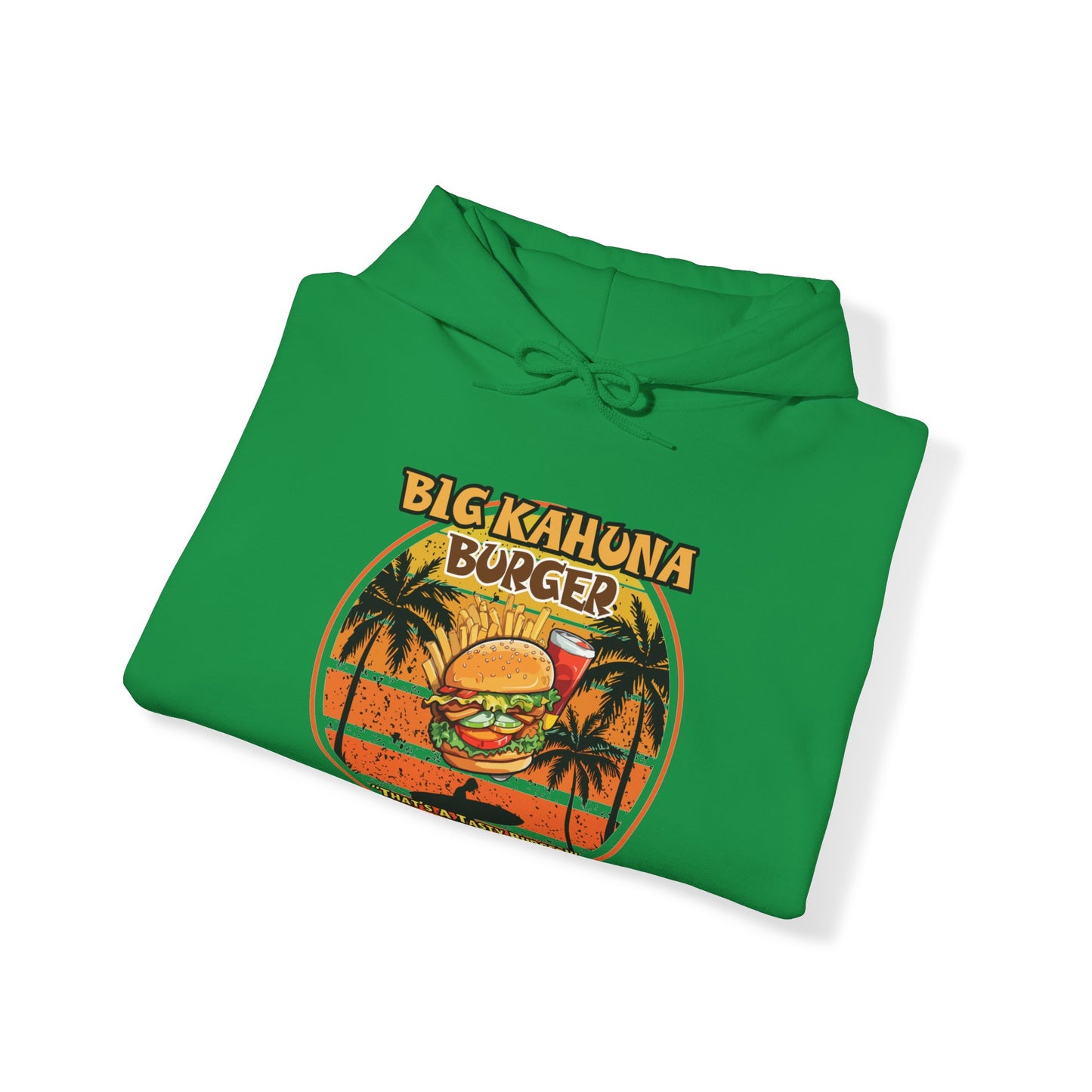 Big Kahuna Burger  Unisex Heavy Blend™ Hooded Sweatshirt Cozy Movie Magic, Burger Lover's Delight.