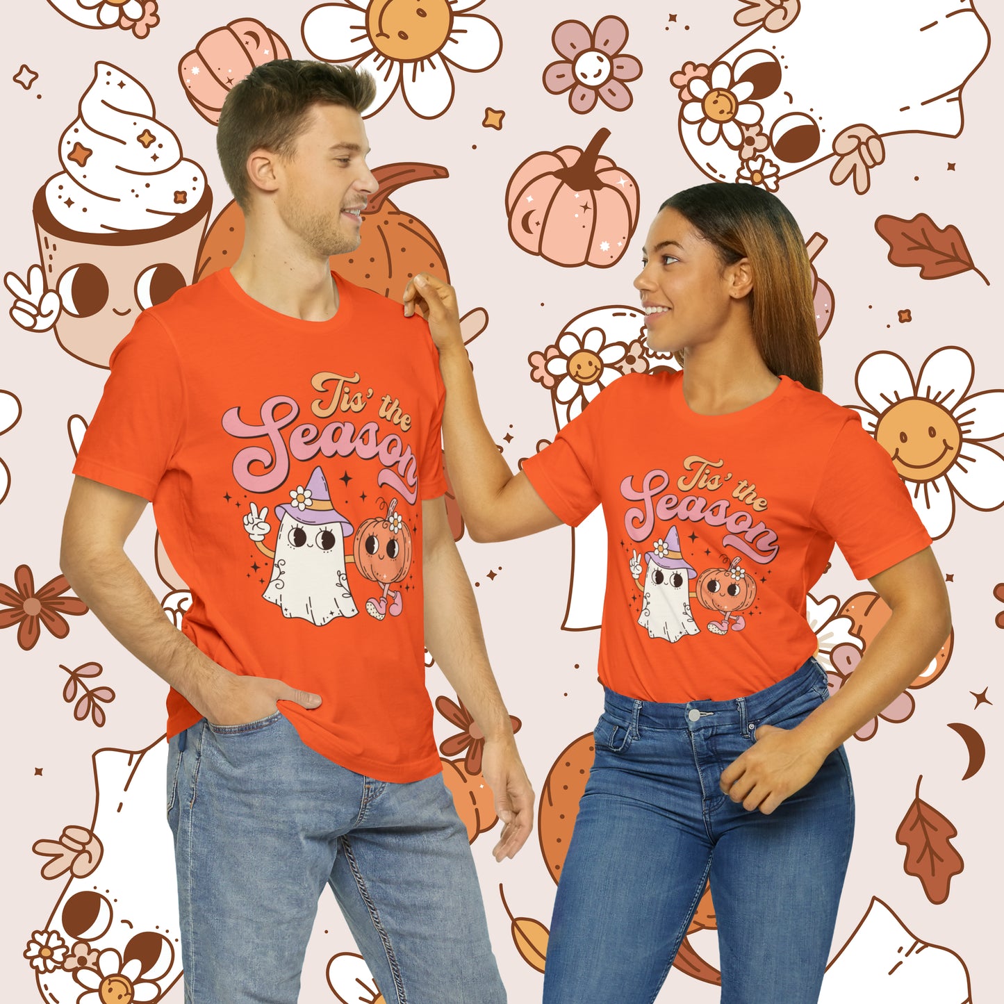 Tis The Season Retro Groovy Halloween Unisex Jersey Short Sleeve Tee GIfts for Him Gifts for Her