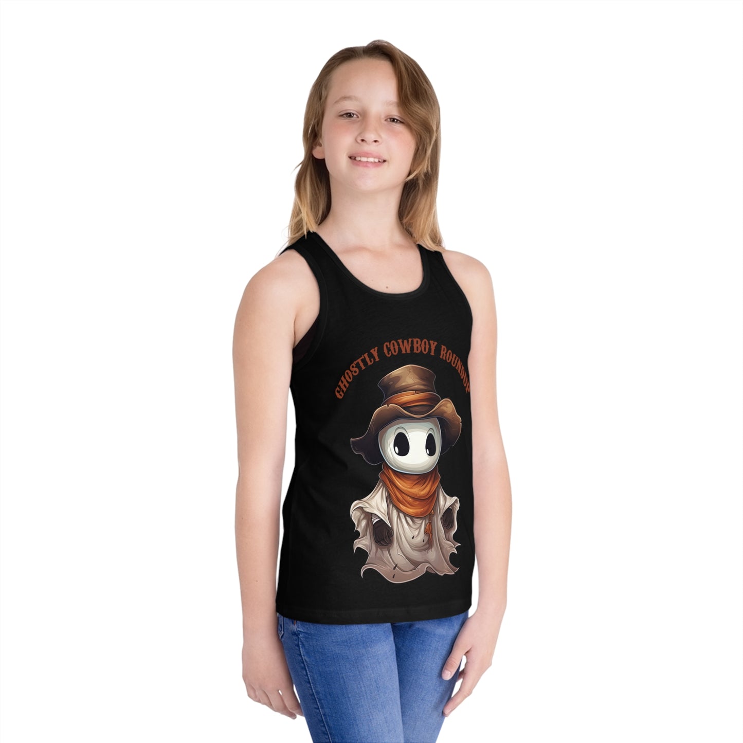 Ghostly Cowboy Round up Kid's Jersey Tank Top Gifts for him, gifts for her