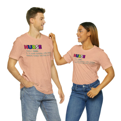 Definition of a Nurse Unisex Jersey Tee Bella+Canvas 3001 Healthcare Gift Medical Students, Soft Fabric, Various Sizes Available