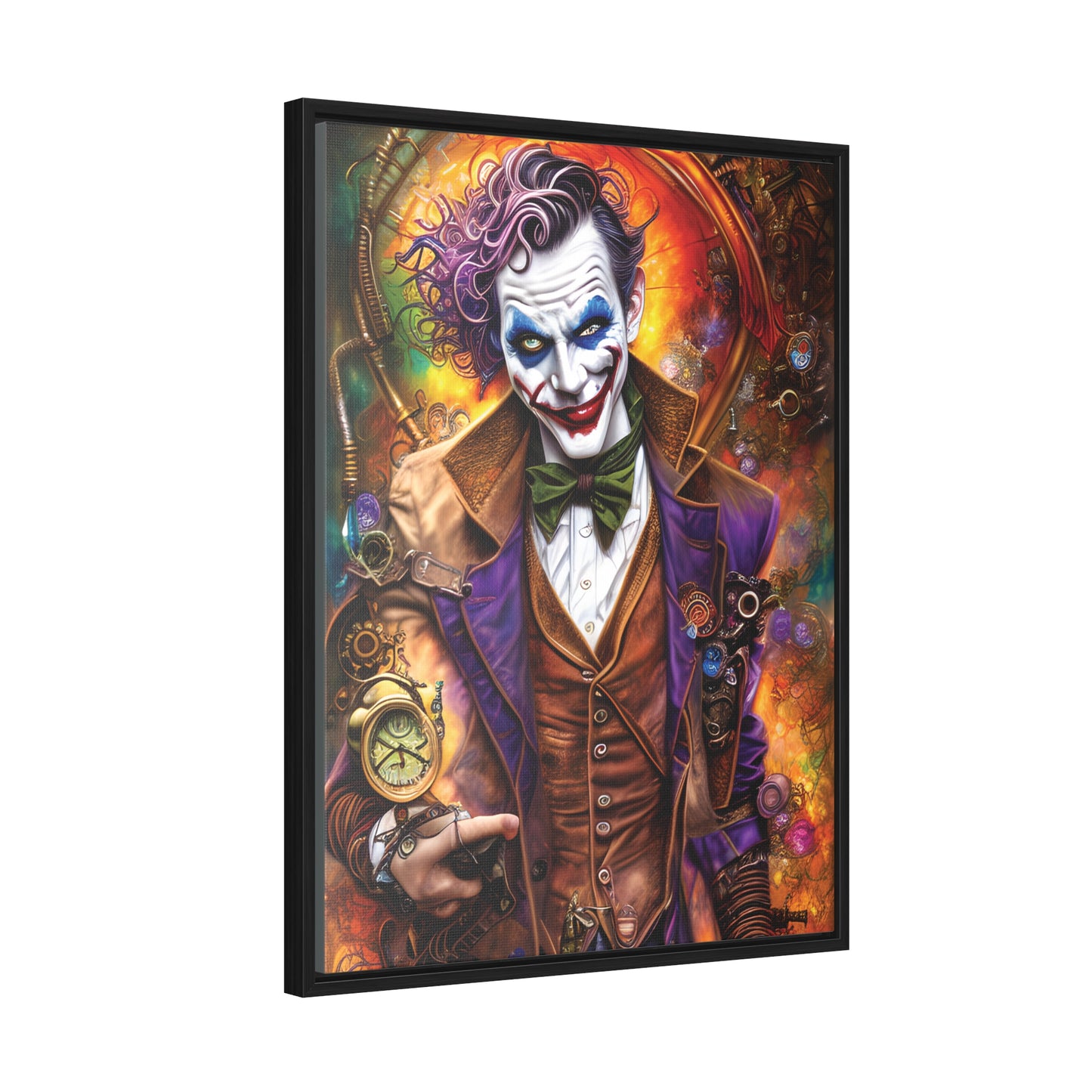 Steampunk-Joker-Hearts-Tribal-Fractal Gallery Canvas Wraps, Vertical Frame