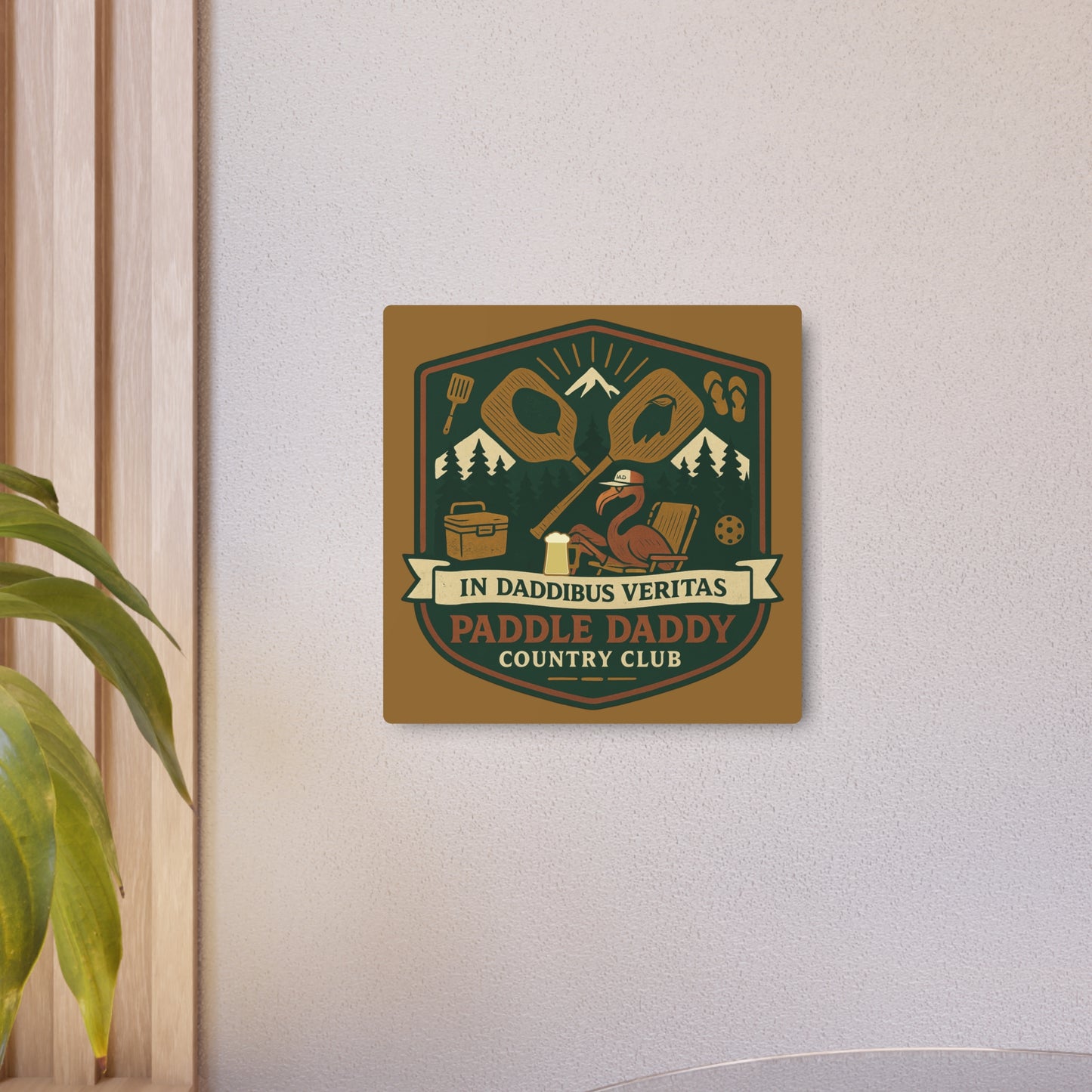 Paddle Daddy Country Club™ Metal Art Sign, Wall Decor for Outdoor Enthusiasts, Country Club Decor, Unique Gift for Dads, Camping Decoration