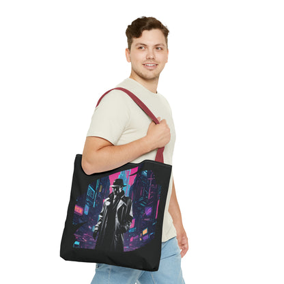 Cyberpunk Chic  Film Noir Detective AOP Tote Bag