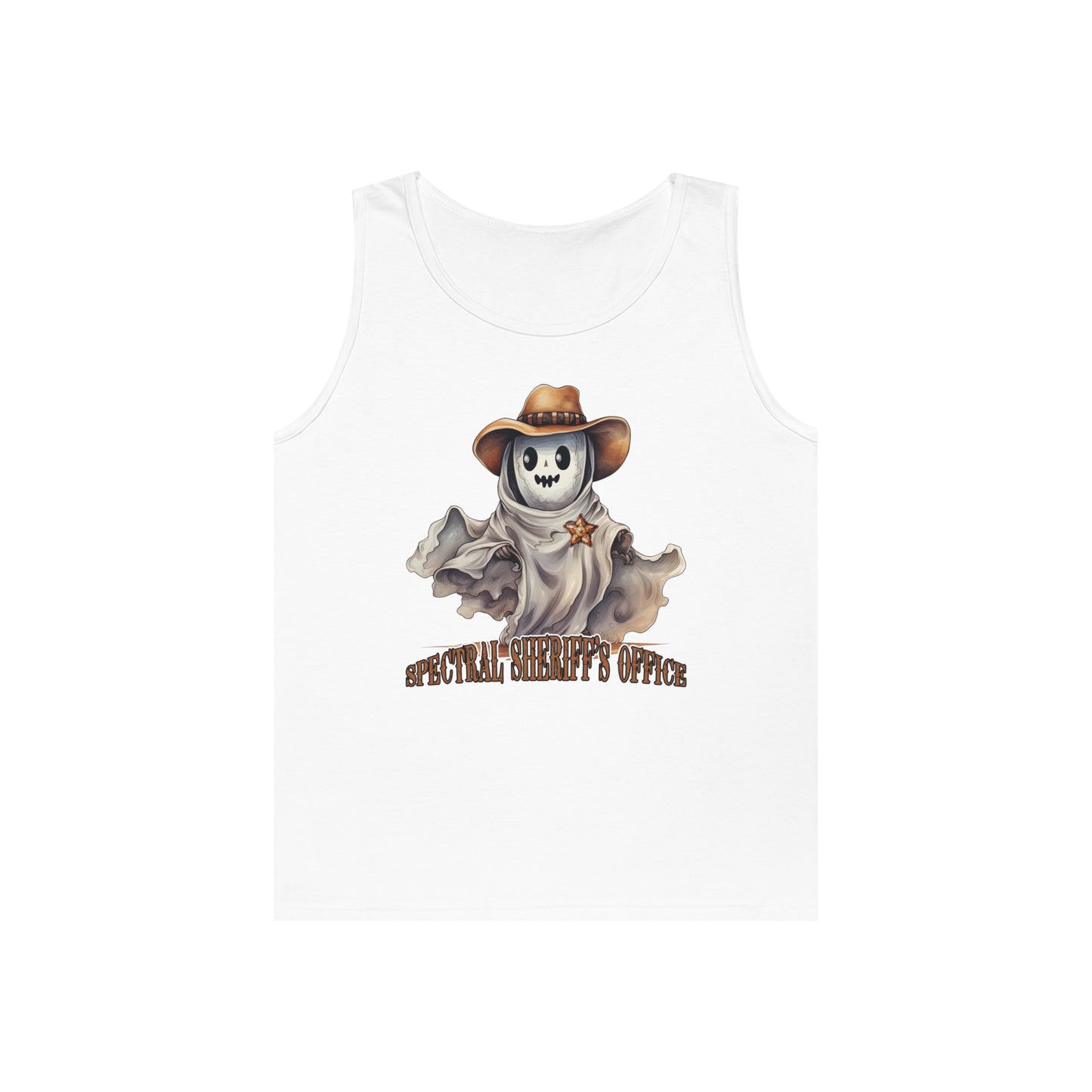 Spectral Sheriff's Office Western Halloween Unisex Heavy Cotton Tank Top Gifts for Him Gifts for Her