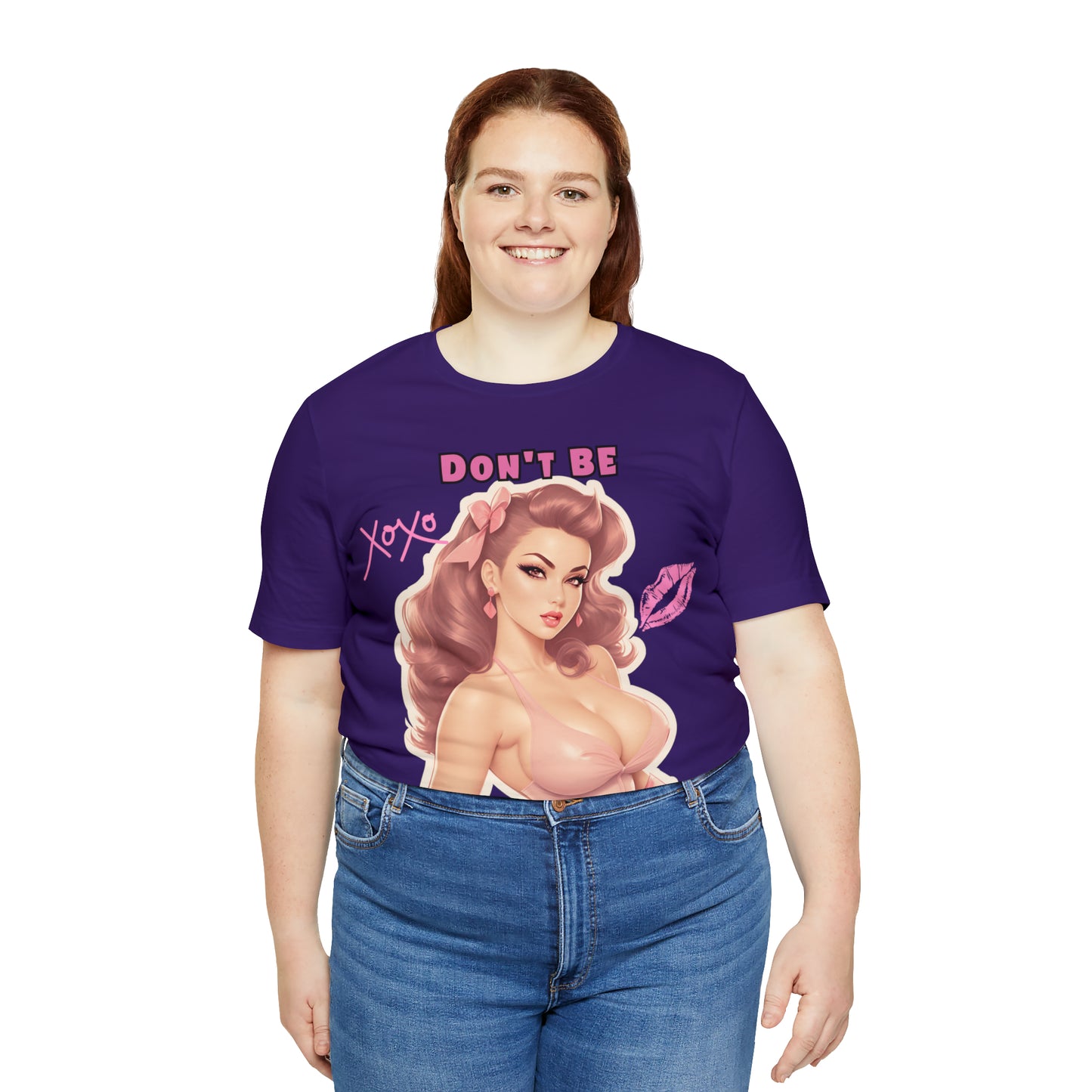 Timeless Elegance: Vintage Pink Pinup Girl "Don't Be Jealous" on a Bella+Canva 3001 Unisex Jersey T-Shirt - A Must-Have Gift for her