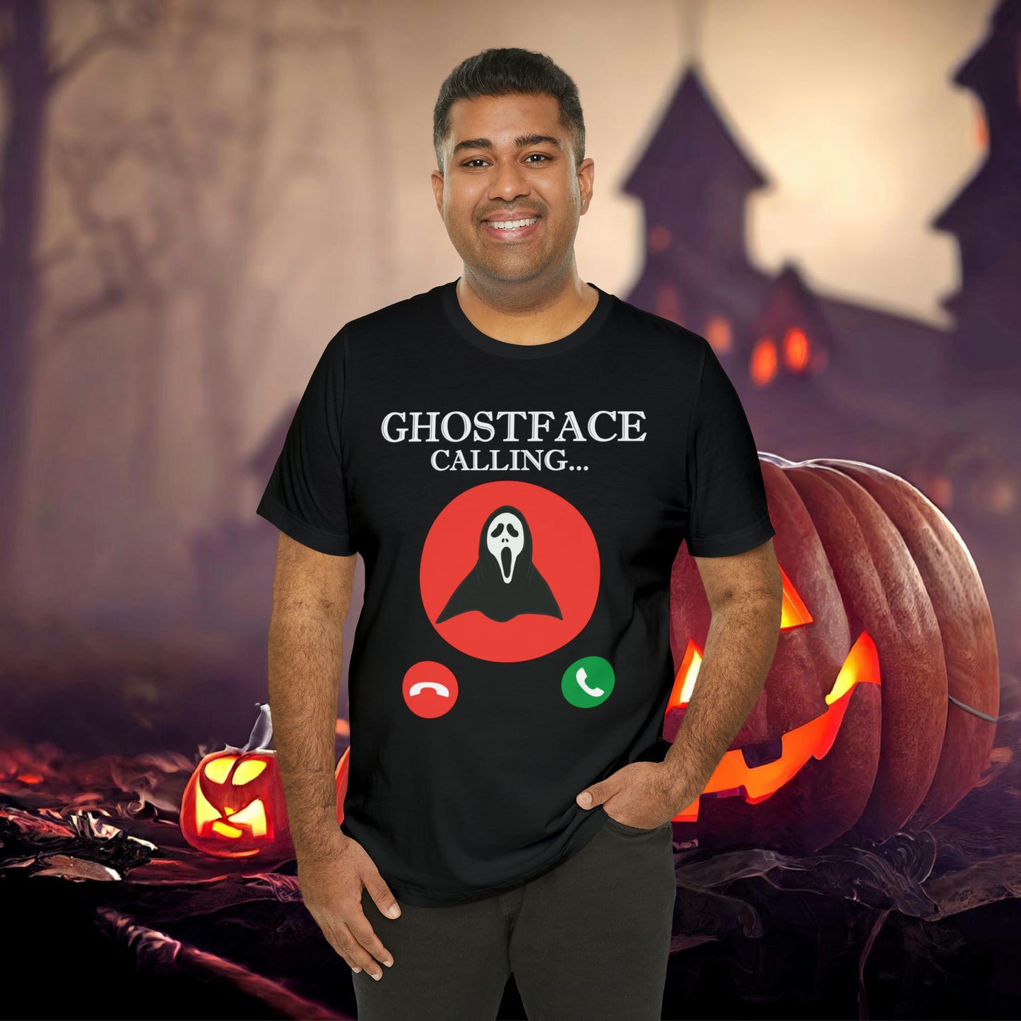 Ghost Face is Calling Halloween Unisex Jersey Short Sleeve Tee Gifts For her Gifts for Him