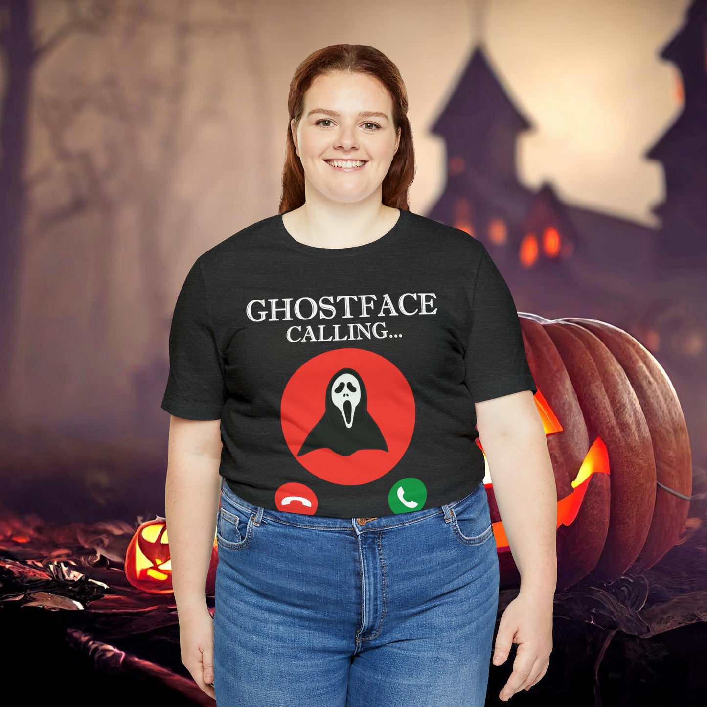 Ghost Face is Calling Halloween Unisex Jersey Short Sleeve Tee Gifts For her Gifts for Him