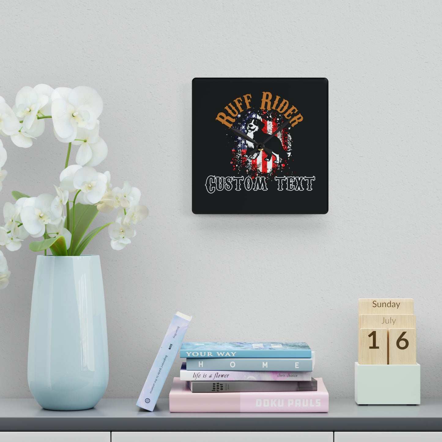 Ruff Rider "Custom Name" Acrylic Wall Clock