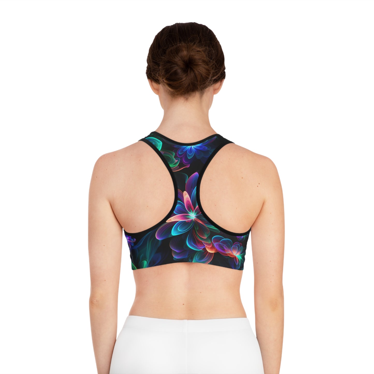 Neon Floral Glow Women's Sports Bra Sports Bra (AOP)