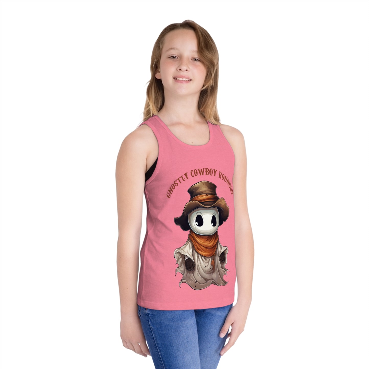 Ghostly Cowboy Round up Kid's Jersey Tank Top Gifts for him, gifts for her