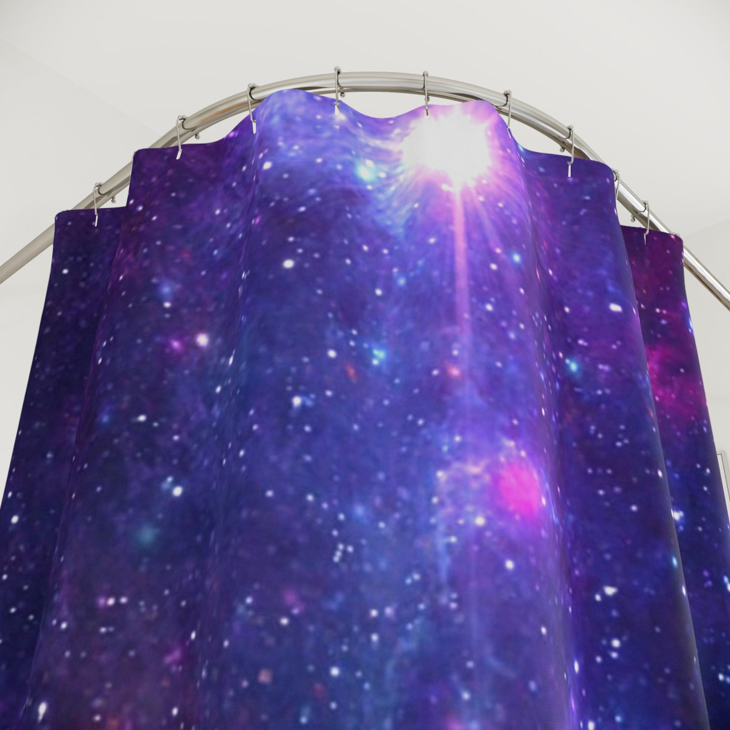 Purple Beyond the Stars Outer Space Out of this World Polyester Shower Curtain